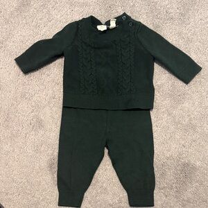 Dark Green Baby Sweater and Pants GAP Set